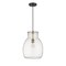 Z-Lite Bella 1 Light Pendant, Matte Black & Olde Brass & Clear 476P-MB-OBR - alternate 6